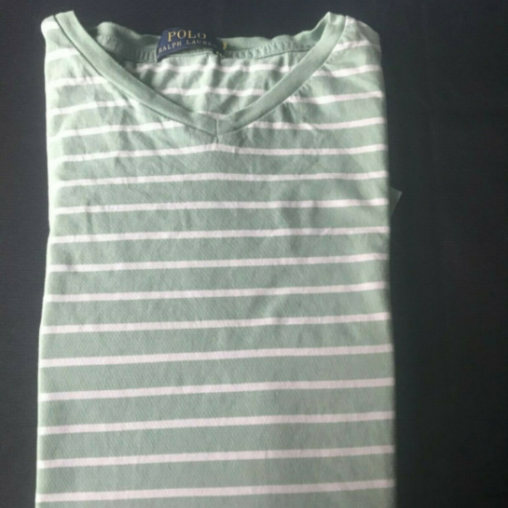 Mens Ralph Lauren Polo Vee Neck Green T Shirt SZ M